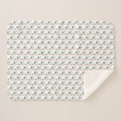 笑顔の幸せなラマ・アルパカ漫画の動物のスケッチ シェルパブランケット (正面(横))