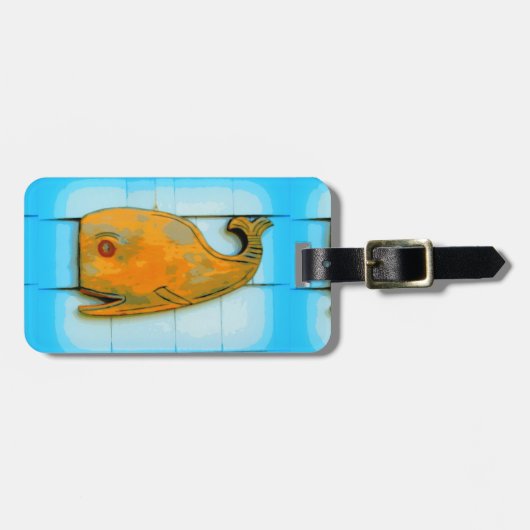 笑顔の幸せクジラ ラゲッジタグ (正面横)