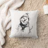 笑顔の幸せ雪だるま クッション (ブランケット)