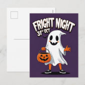 笑顔の幽霊の恐怖の夜への招待 シーズンポストカード (正面/裏面)