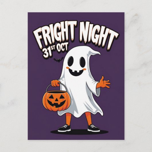 笑顔の幽霊の恐怖の夜への招待 シーズンポストカード (正面)