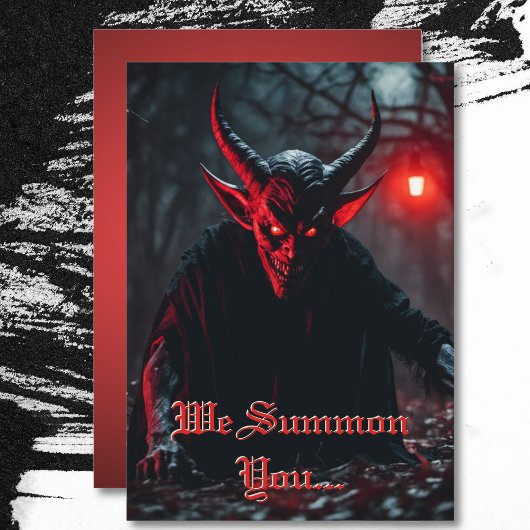 笑顔の怖い赤い目クロール悪魔ハロウィン 招待状