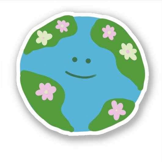 笑顔の惑星地球 シール (正面)