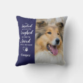 笑顔の愛するカスタム2写真ペット記念碑 クッション (裏面)