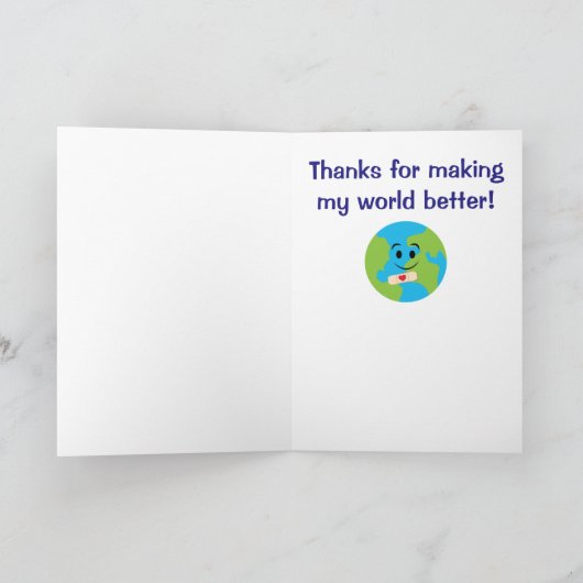 笑顔の感謝していグローブと包帯とハートを持つナース サンキューカード (内部)