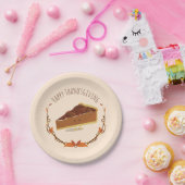 笑顔の感謝祭ペカンパイスライス褐色 ペーパープレート (パーティー)