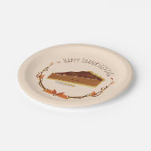 笑顔の感謝祭ペカンパイスライス褐色 ペーパープレート (アングル)