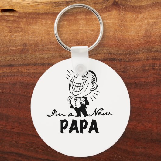 笑顔の新しいパパTシャツとギフト キーホルダー (正面)