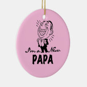 笑顔の新しいパパTシャツとギフト セラミックオーナメント (右)