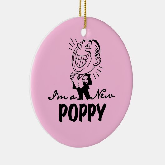 笑顔の新しいポピーTシャツとギフト セラミックオーナメント (右)