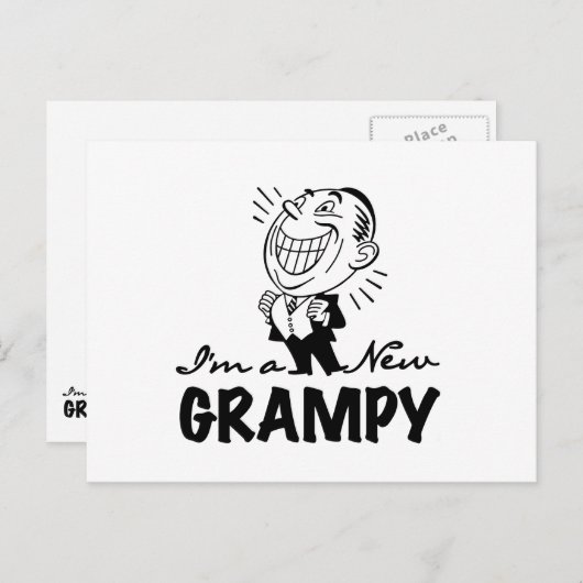 笑顔の新しい文法的Tシャツとギフト ポストカード (正面/裏面)