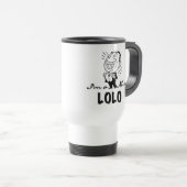 笑顔の新しいLolo Tシャツとギフト トラベルマグ (正面右)