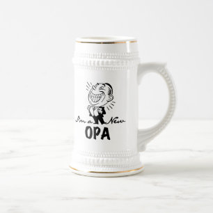 笑顔の新しいOpa Tシャツとギフト ビールジョッキ