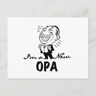 笑顔の新しいOpa Tシャツとギフト ポストカード