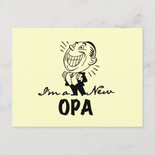 笑顔の新しいOpa Tシャツとギフト ポストカード
