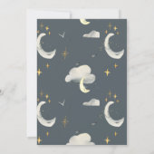 笑顔の月がメールの招待状でベビーシャワーを星にする (裏面)