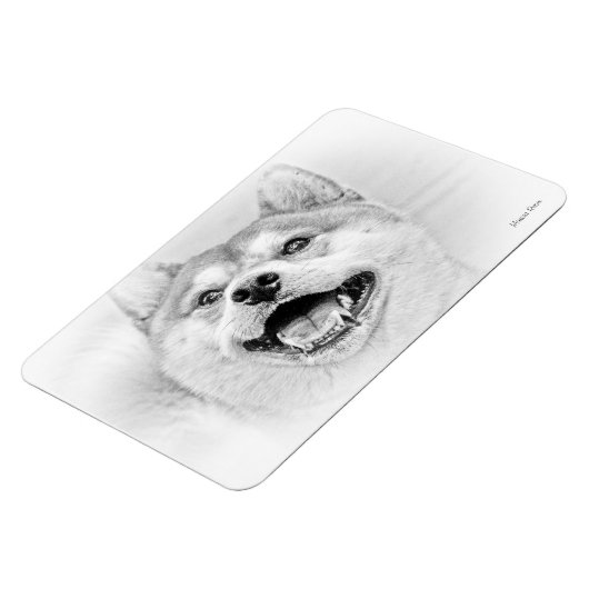 笑顔の柴犬犬 マグネット (左側)