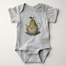 笑顔の梨のティーポット