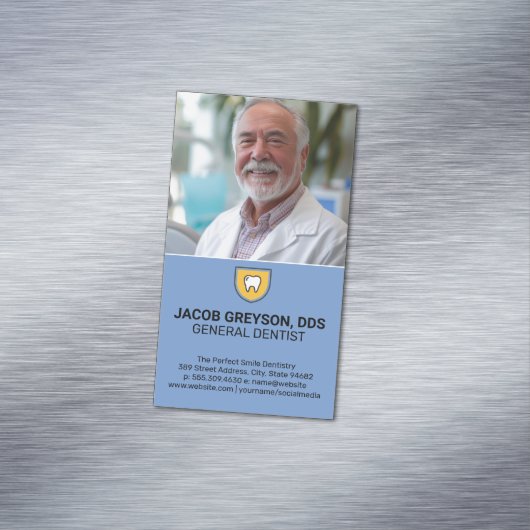 笑顔の歯科医 | 歯シールドアイコン マグネット名刺 (インサイチュ)