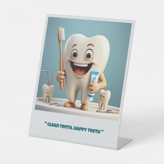 "笑顔の歯" 台座サイン (正面)