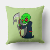 笑顔の死神イラストレーション不気味カッコいい クッション (裏面)