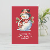 笑顔の水色サンタクリスマスカード シーズンカード (スタンド正面)