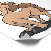 笑顔の漫画ポニー間抜けホースウマ科のテーマ ポスター (角)