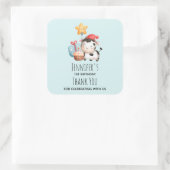 笑顔の牛かわいい愛らしい誕生日ありがとう スクエアシール (バッグ)