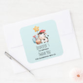 笑顔の牛かわいい愛らしい誕生日ありがとう スクエアシール (封筒)