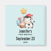 笑顔の牛かわいい愛らしい誕生日デートを保存 マグネット (正面)