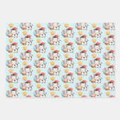 笑顔の牛かわいい愛らしい誕生日 ラッピングペーパーシート (正面2)