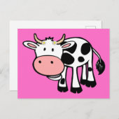 笑顔の牛とデイジー ポストカード (正面/裏面)