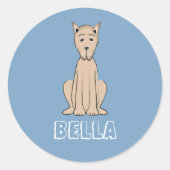 笑顔の犬が大きな落ち着き ラウンドシール (正面)