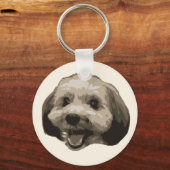笑顔の犬のキーホルダー キーホルダー (正面)
