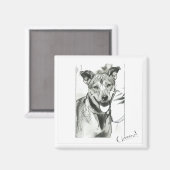 笑顔の犬のチーゼの磁石 マグネット (正面/裏面)