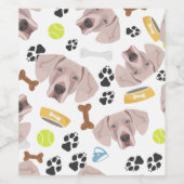 笑顔の犬のワイマナー ワインラベル (シングルラベル)