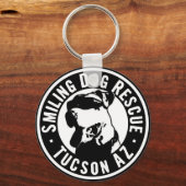 笑顔の犬の救出 キーホルダー (正面)