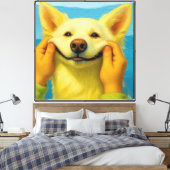 笑顔の犬の肖像画 キャンバスアート (インサイチュ (寝室))
