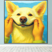 笑顔の犬の肖像画 キャンバスアート (インサイチュ (ウッドフロア))
