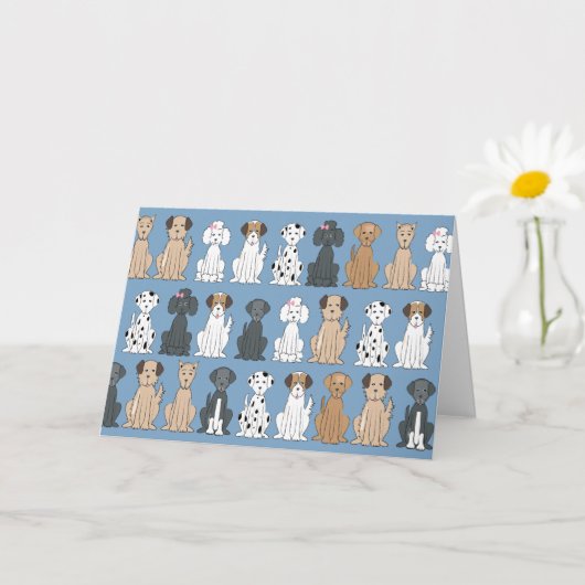 笑顔の犬 カード (小さな植物)