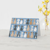 笑顔の犬 カード (黄色い花)