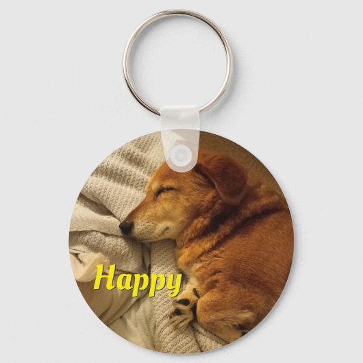 笑顔の犬 キーホルダー (正面)
