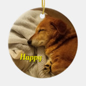 笑顔の犬 セラミックオーナメント (正面)