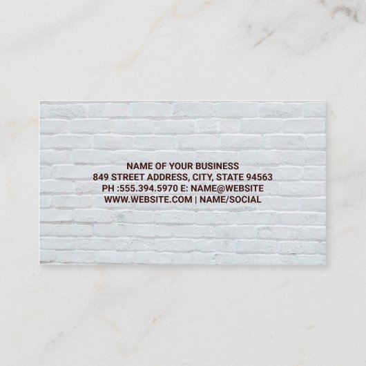 笑顔の犬 | レンガ壁 名刺 (裏面)