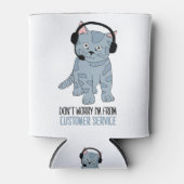 笑顔の猫おもしろいカスタマーサポートEpic In皮肉 缶クーラー (正面)