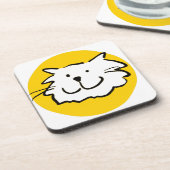 笑顔の猫が幸せ。猫をテーマにした コースター (左側)