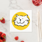 笑顔の猫が幸せ。猫をテーマにした スタンダードカクテルナプキン (インサイチュ)