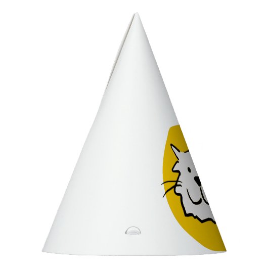 笑顔の猫が幸せ。猫をテーマにした パーティーハット (左)