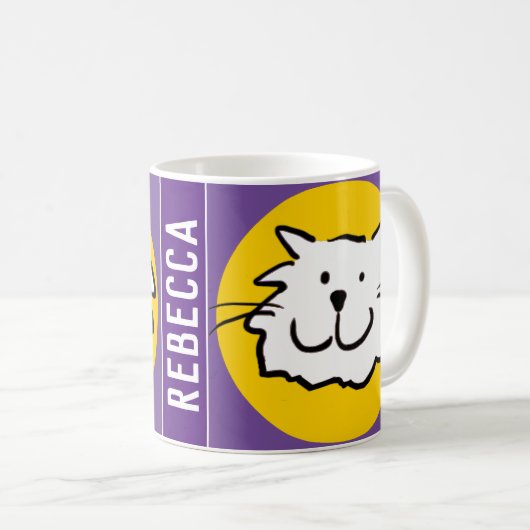 笑顔の猫の顔 コーヒーマグカップ (正面右)