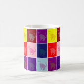 笑顔の猫ポップ・アートのアート コーヒーマグカップ (中央)